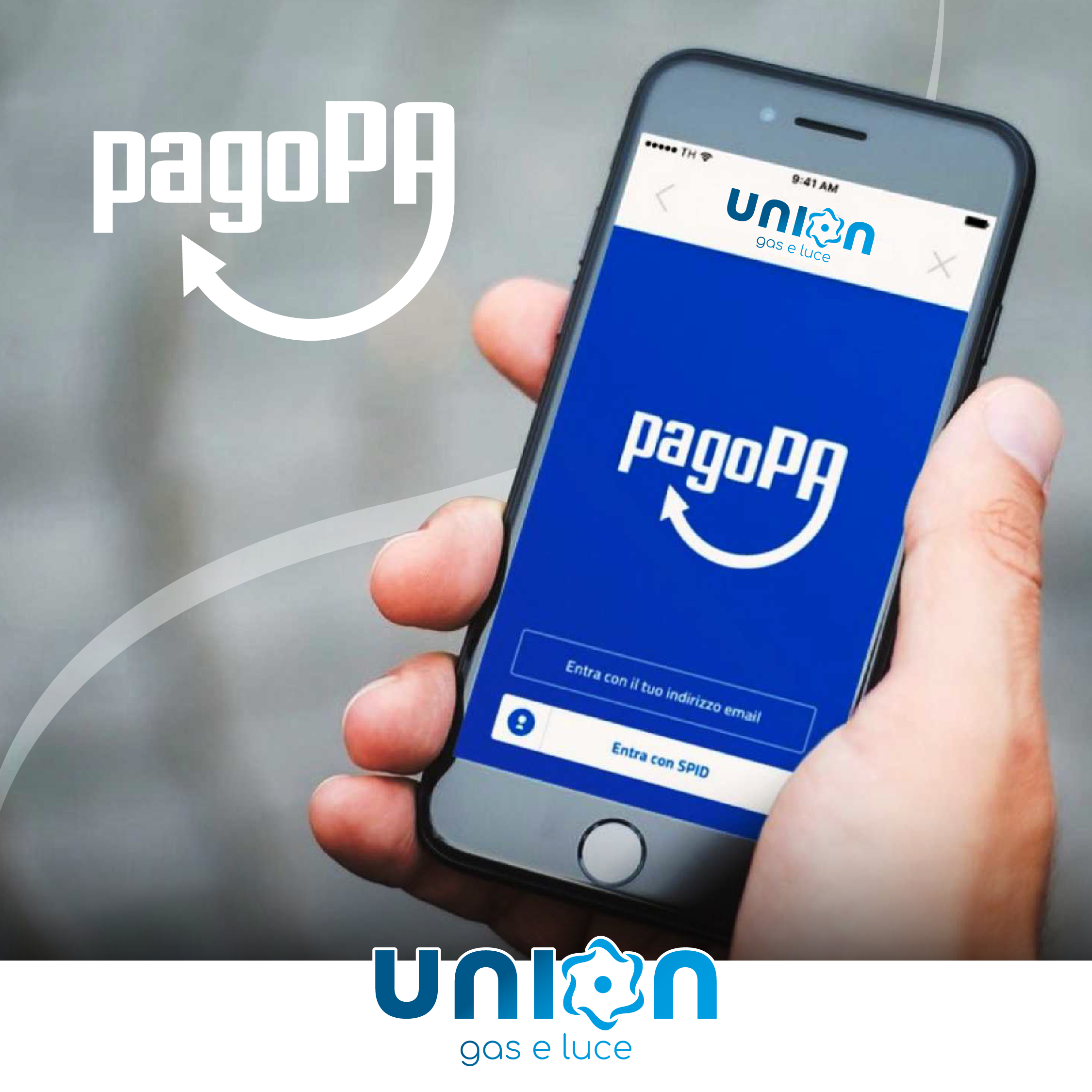 Da oggi paghi i tuoi bollettini Union anche con PagoPA!